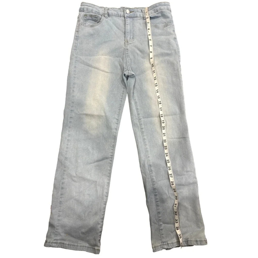 Women's Light Blue Straight Leg Jeans Size M - Picture 3 of 5
